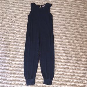 ANTHROPOLOGIE Folk cotton jersey navy romper